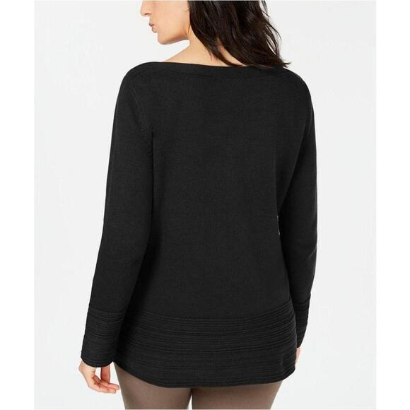 Karen Scott Ottoman-Stitch Boat-Neck Sweater L - Picture 2 of 2